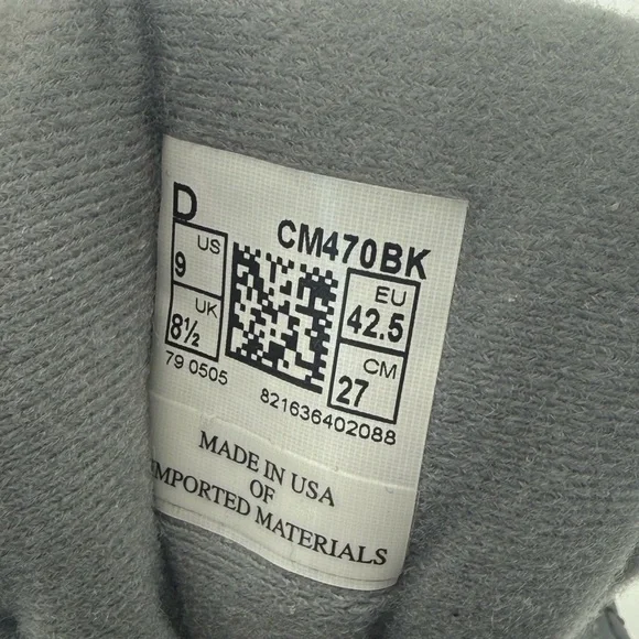 NEW VINTAGE New Balance 470 Men's Sz 9 Gray & Black All Terrain Shoes CM470BK - Picture 8 of 8